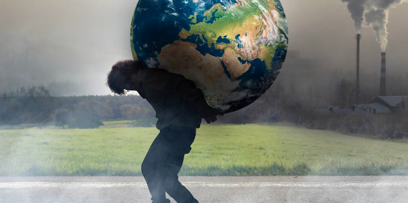 אדם הסוחב את כדור הארץ על גבו