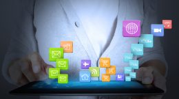 touch screen ,touch- tablet in hands businessmen